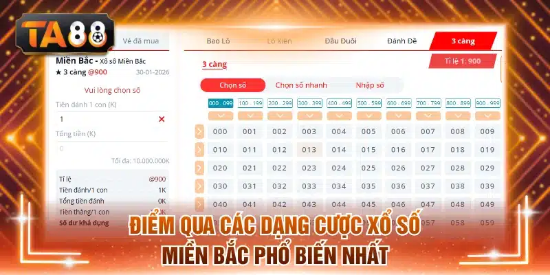 Điểm qua các dạng cược xổ số miền Bắc phổ biến nhất